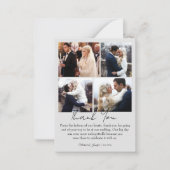 dank u 4 foto's collage minimale chique bruiloft notitiekaartje (Voorkant)