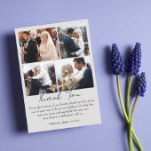 dank u 4 foto's collage minimale chique bruiloft notitiekaartje