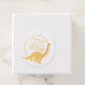 Dank u 50e verjaardag gouden dinosaurus bedankjes labels (Met doos)