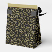 Dank u: 50e willekeurige nummer patroon goud / zwa bedankdoosjes (Achterkant)