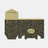 Dank u: 50e willekeurige nummer patroon goud / zwa bedankdoosjes (Uitgevouwen)