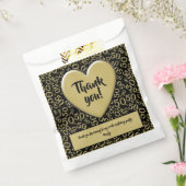 Dank u 50e willekeurige nummer patroon zwart / gou bedankzakje (Gezegeld)