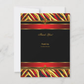 Dank u 50ste verjaardagsfeest rood Zebra goud zwar Bedankkaart (Achterkant)