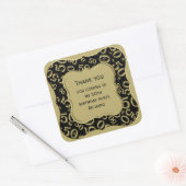 Dank u: 50th Nummerpatroon Gouden/Zwarte Steun Vierkante Sticker (Envelop)