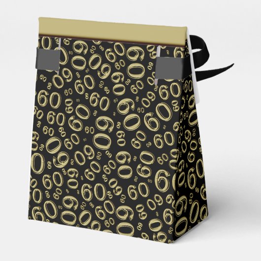 Dank u: 60e verjaardag thema goud / zwart bedankdoosjes (Achterkant)