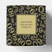 "Dank u": 60e verjaardagsfeestje goud/zwart thema Bedankdoosjes (Bovenkant)