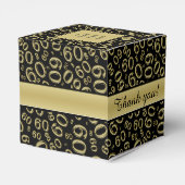 "Dank u": 60e verjaardagsfeestje goud/zwart thema Bedankdoosjes (Achterkant)