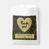 Dank u 60e willekeurige nummer patroon zwart / gou bedankzakje (Voorkant)
