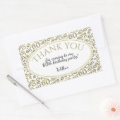 Dank u - 60ste Nummerpatroon Goud en Wit Rechthoekige Sticker (Envelop)