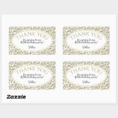 Dank u - 60ste Nummerpatroon Goud en Wit Rechthoekige Sticker (Vel)