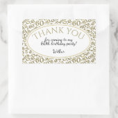 Dank u - 60ste Nummerpatroon Goud en Wit Rechthoekige Sticker (Tas)