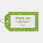 Dank u 60ste Verjaardag Nummer Patroon Groen/Wit Cadeaulabel (Achterkant Horizontaal)