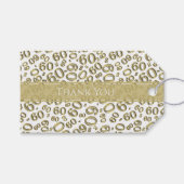 Dank u 60ste Verjaardag Nummer Patroon Zwart/Wit Cadeaulabel (Voorkant (Horizontaal))