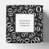 Dank u 60th nummer patroon zwart / wit bedankdoosjes (Bovenkant)