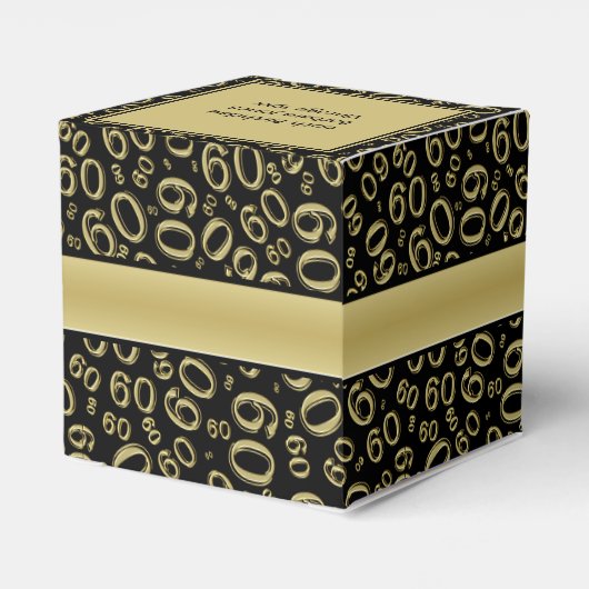 Dank u 60th Nummerpatroon Gold/Black Bedankdoosjes (Achterkant)