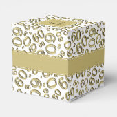 Dank u 60th Nummerpatroon Gold/White Bedankdoosjes (Achterkant)