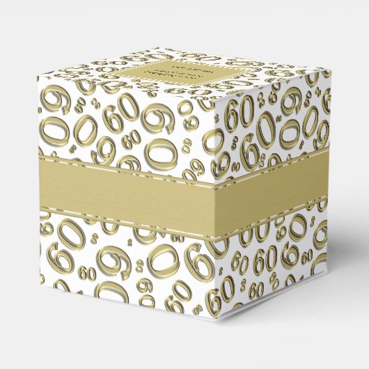 Dank u 60th Nummerpatroon Gold/White Bedankdoosjes (Achterkant)