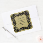 Dank u: 60th Nummerpatroon Gouden/Zwarte Steun Vierkante Sticker (Envelop)