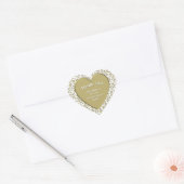 Dank u - 65e verjaardag Goud en Wit Hart Sticker (Envelop)