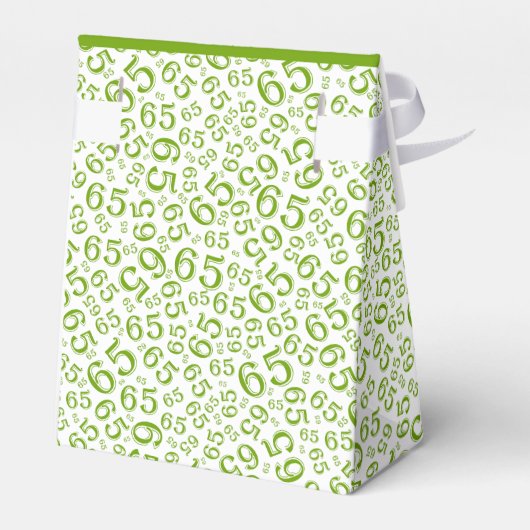 Dank u 65e verjaardag groen/wit patroon bedankdoosjes (Achterkant)
