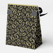 Dank u 65th Verjaardag Goud/Zwart Nummer Patroon Bedankdoosjes (Achterkant)