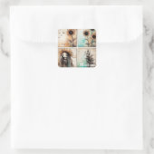 Dank u 6 vierkante sticker (Tas)