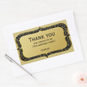 Dank u - 70e Nummer Patroon Goud en Zwart Rechthoekige Sticker (Envelop)