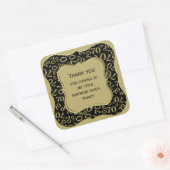 Dank u - 70e verjaardag Black and Gold Party Vierkante Sticker (Envelop)