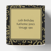 Dank u 70e verjaardag Goud/Zwart Getal Patroon Bedankdoosjes (Bovenkant)