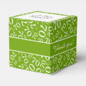 "Dank u" 70e verjaardag groen nummer patroon Bedankdoosjes (Achterkant)