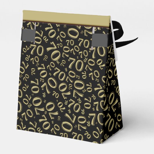 Dank u: 70e verjaardag thema goud / zwart bedankdoosjes (Achterkant)