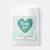 Dank u 70e Willekeurige Getal Patroon Blauwgroen/W Bedankzakje (Voorkant)