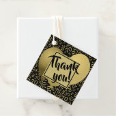 Dank u 70th Nummer Patroon Goud en Zwart SQ Bedankjes Labels (In situ)