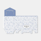 Dank u 75e Blauw/Wit Willekeurig Getal Patroon Bedankdoosjes (Uitgevouwen)