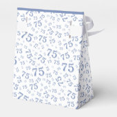 Dank u 75e Blauw/Wit Willekeurig Getal Patroon Bedankdoosjes (Achterkant)