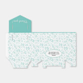 Dank u 75e Blauwgroen/witte willekeurige getallenp Bedankdoosjes (Uitgevouwen)