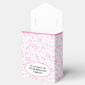 Dank u 75e roze/wit willekeurig nummerpatroon bedankdoosjes (Geopend)