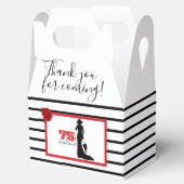 DANK U 75e Verjaardagsfeestje Zwart/Rood Elegant Bedankdoosjes (Geopend)