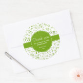 Dank u: 75th groen & wit nummerpatroon ronde sticker (Envelop)