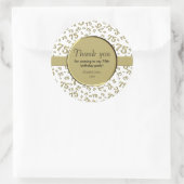 Dank u: 75th Verjaardag Goud en Wit Patroon Ronde Sticker (Tas)