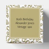 "Dank u" 80e verjaardag Gouden Getal Patroon Bedankdoosjes (Bovenkant)