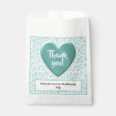 Dank u 80e Willekeurige Getal Patroon Blauwgroen/W Bedankzakje (Voorkant)
