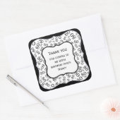 Dank u 80ste Verjaardag Zwart/Wit Nummerpatroon Vierkante Sticker (Envelop)