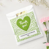 Dank u 80ste willekeurige nummer patroon groen/wit bedankzakje (Gezegeld)