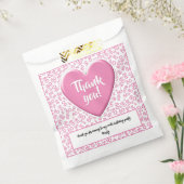 Dank u 80ste willekeurige nummer patroon roze/wit bedankzakje (Gezegeld)