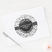 Dank u: 85 Verjaardag Zwart/Wit Getal Patroon Ronde Sticker (Envelop)