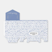 Dank u 85e Blauw/Wit Willekeurig Getal Patroon Bedankdoosjes (Uitgevouwen)