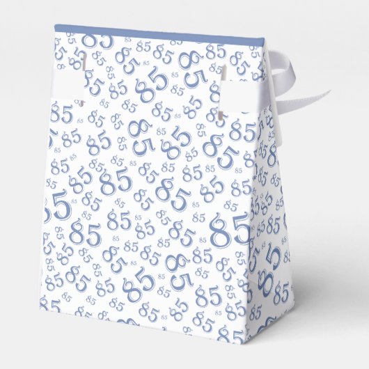 Dank u 85e Blauw/Wit Willekeurig Getal Patroon Bedankdoosjes (Achterkant)