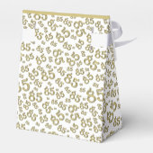 Dank u 85e Goud/Wit Willekeurig Getal Patroon Bedankdoosjes (Achterkant)