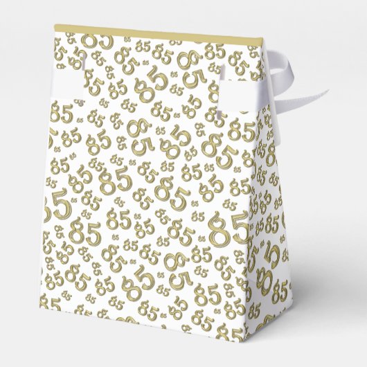 Dank u 85e Goud/Wit Willekeurig Getal Patroon Bedankdoosjes (Achterkant)